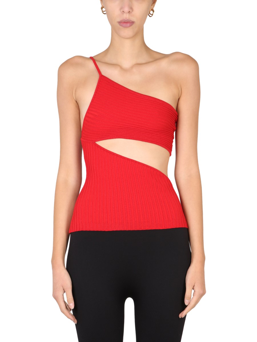 ANDREADAMO    ONE-SHOULDER TOP WITH CUT-OUT DETAILS