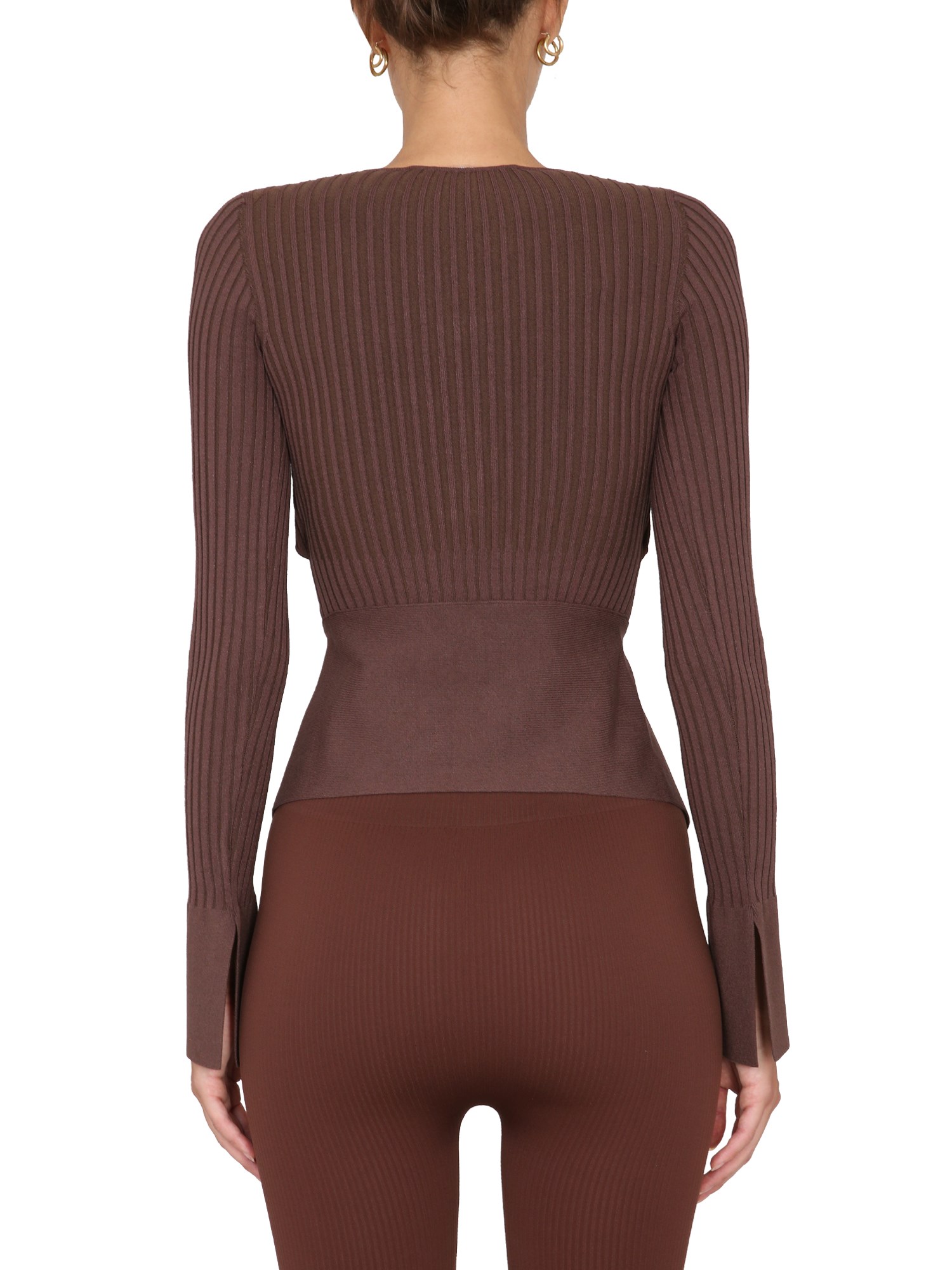 ANDREADAMO    RIBBED TOP WITH CUT-OUT DETAILS