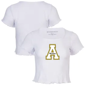 Appalachian State Mountaineers Women's White Baby Top T-Shirt