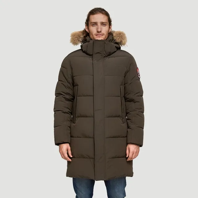 AshoreShop Mens Windproof Warm Winter Parka Coat Detachable Hood