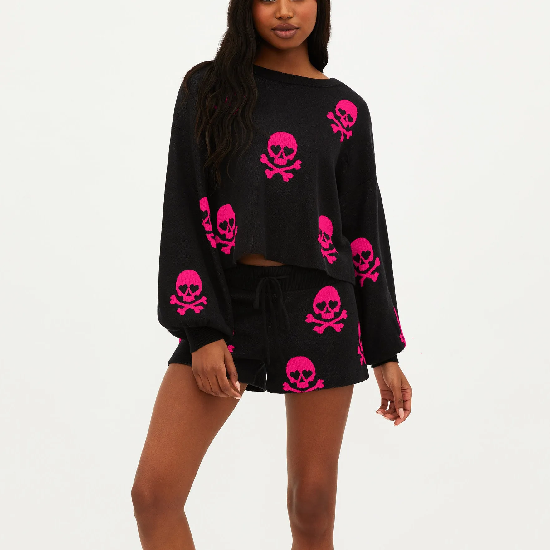 Ava Sweater - Bright Fuchsia Ghouls