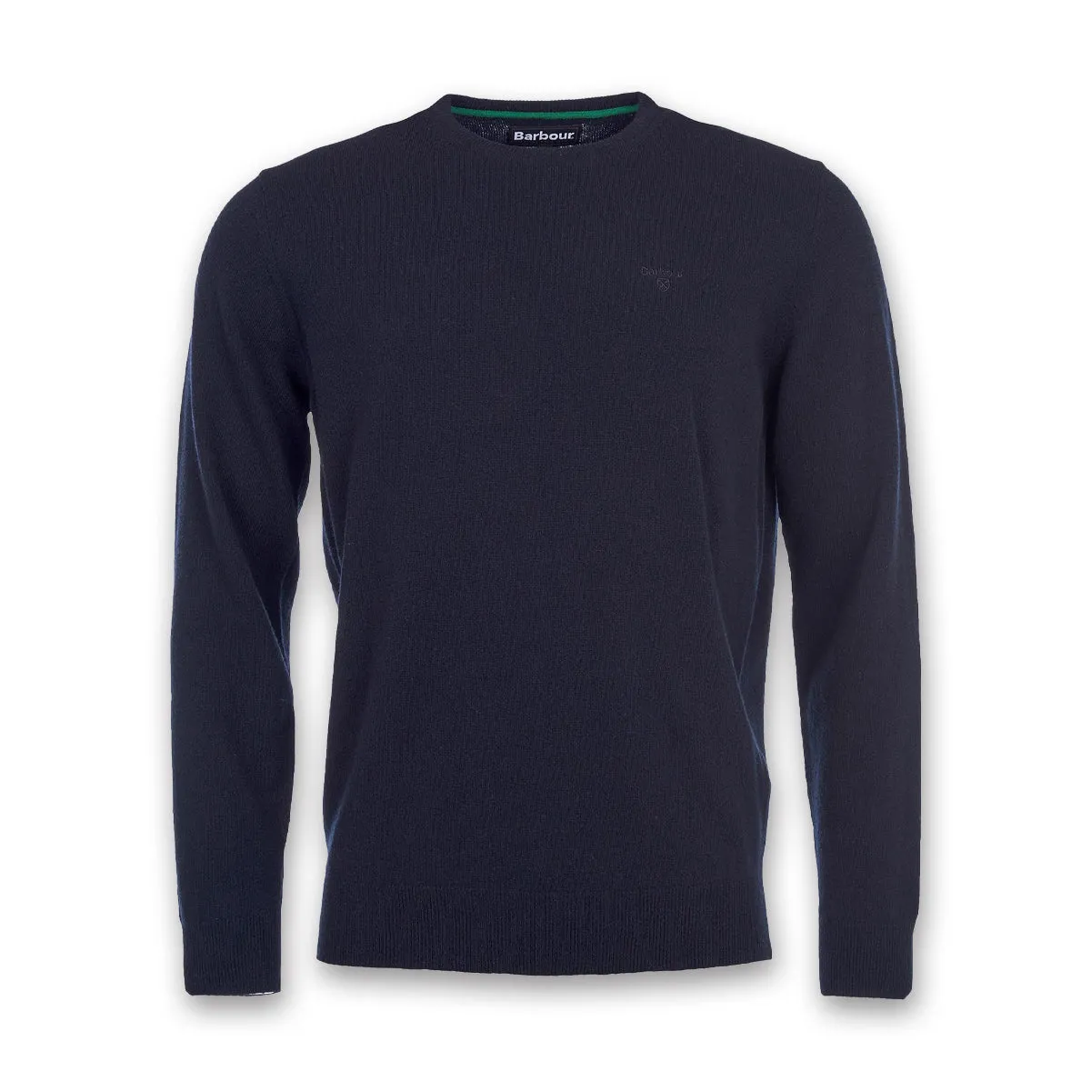 Barbour - Essential Lambswool Crew Neck Jumper in Plain Navy