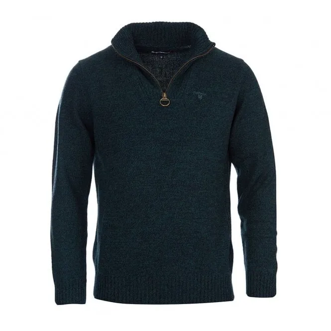 Barbour Mens Essential Lambswool Half Zip Sweater in Seaweed