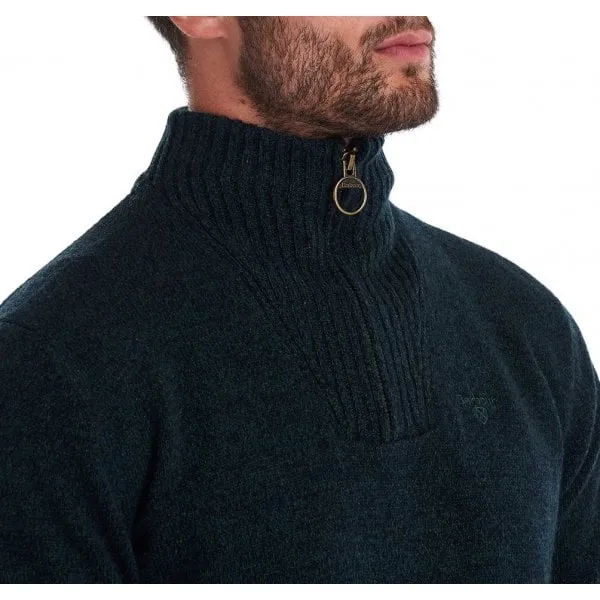 Barbour Mens Essential Lambswool Half Zip Sweater in Seaweed