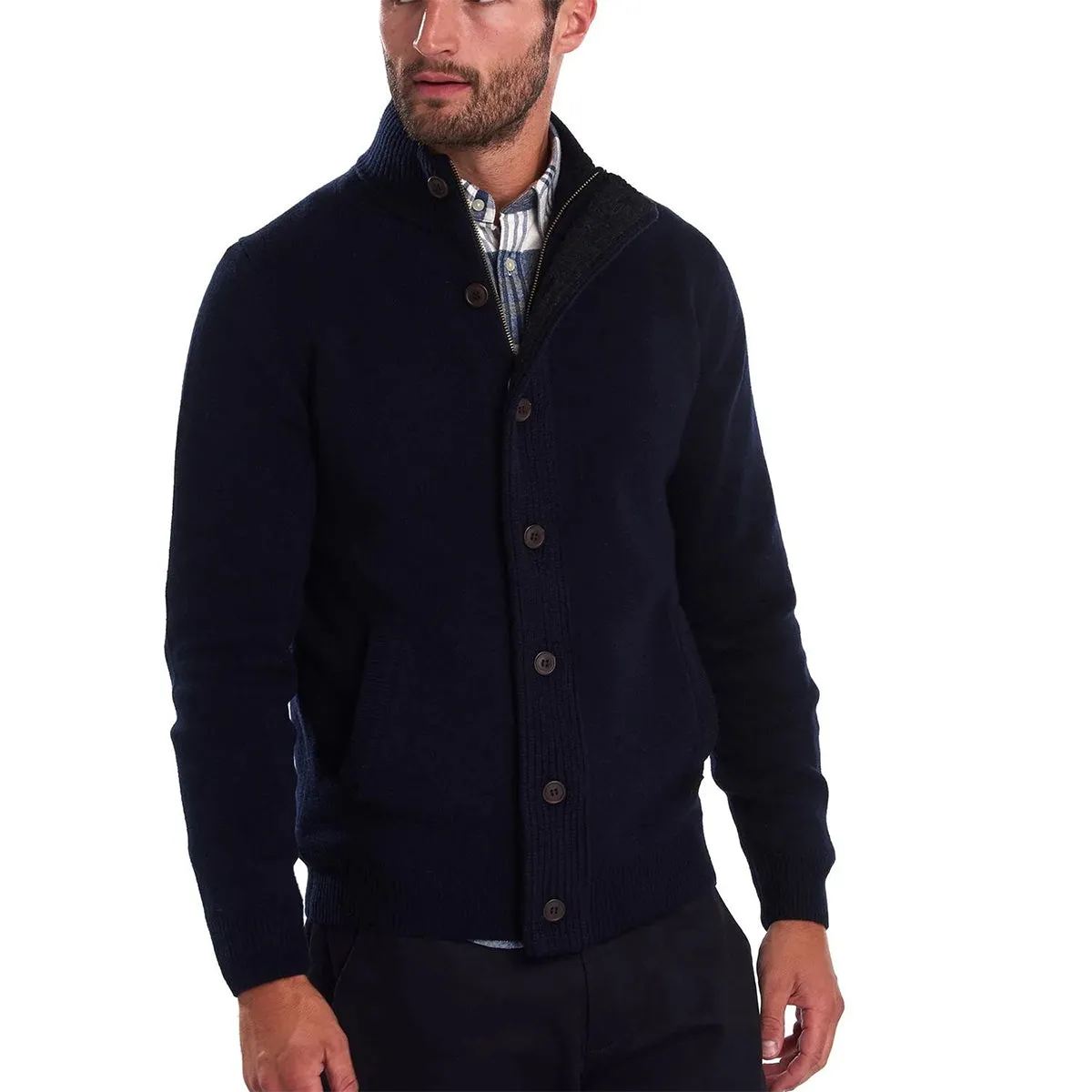 Barbour - Patch Full Zip Up Cardigan in Navy