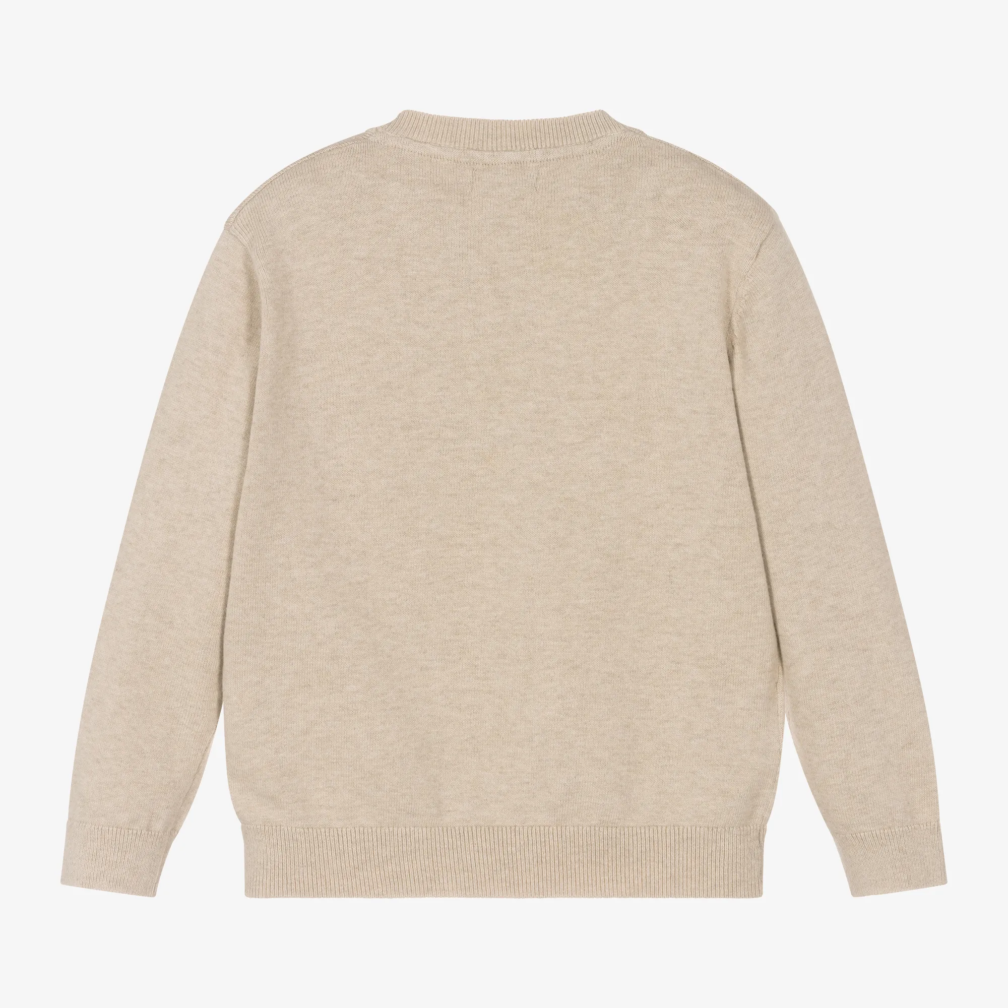 Beige Cotton Knitted Sweater