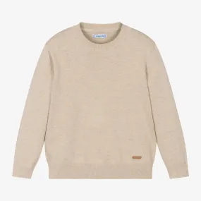 Beige Cotton Knitted Sweater