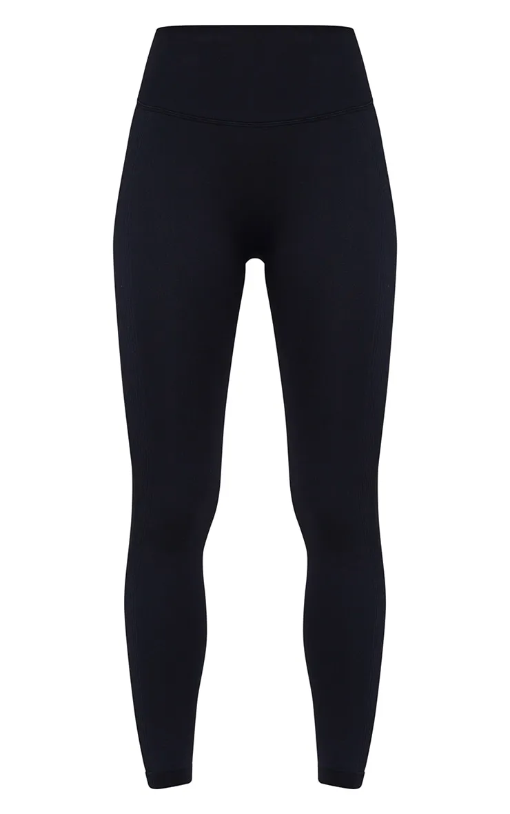 Black Ruched Bum Seamless Leggings | Active