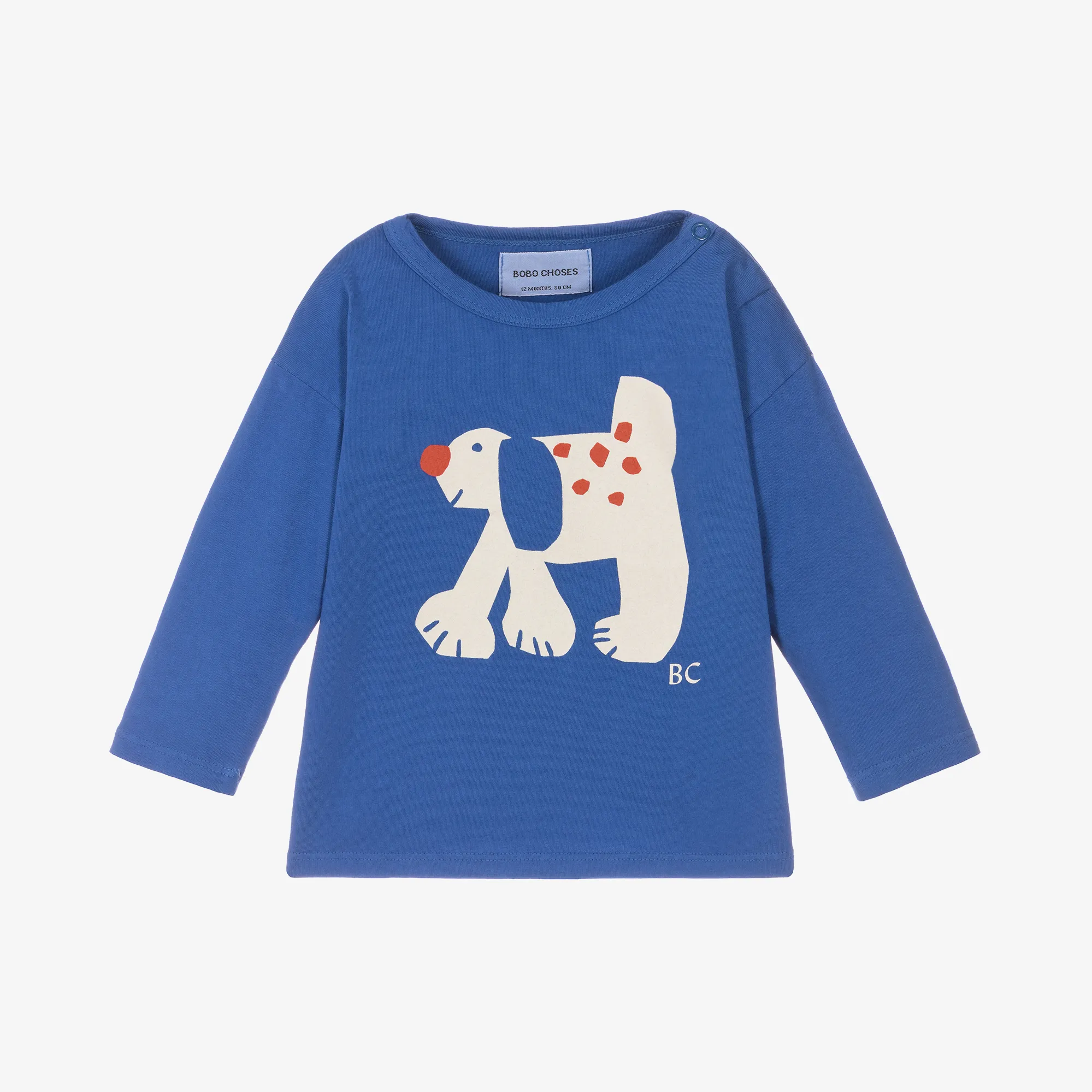 Blue Organic Cotton Dog Print Baby Top