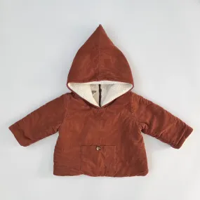 Bonton Rust Cord Padded Coat With Hood: 2 Years