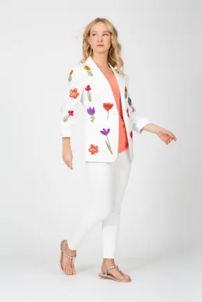 Bright Blooms White Jacket