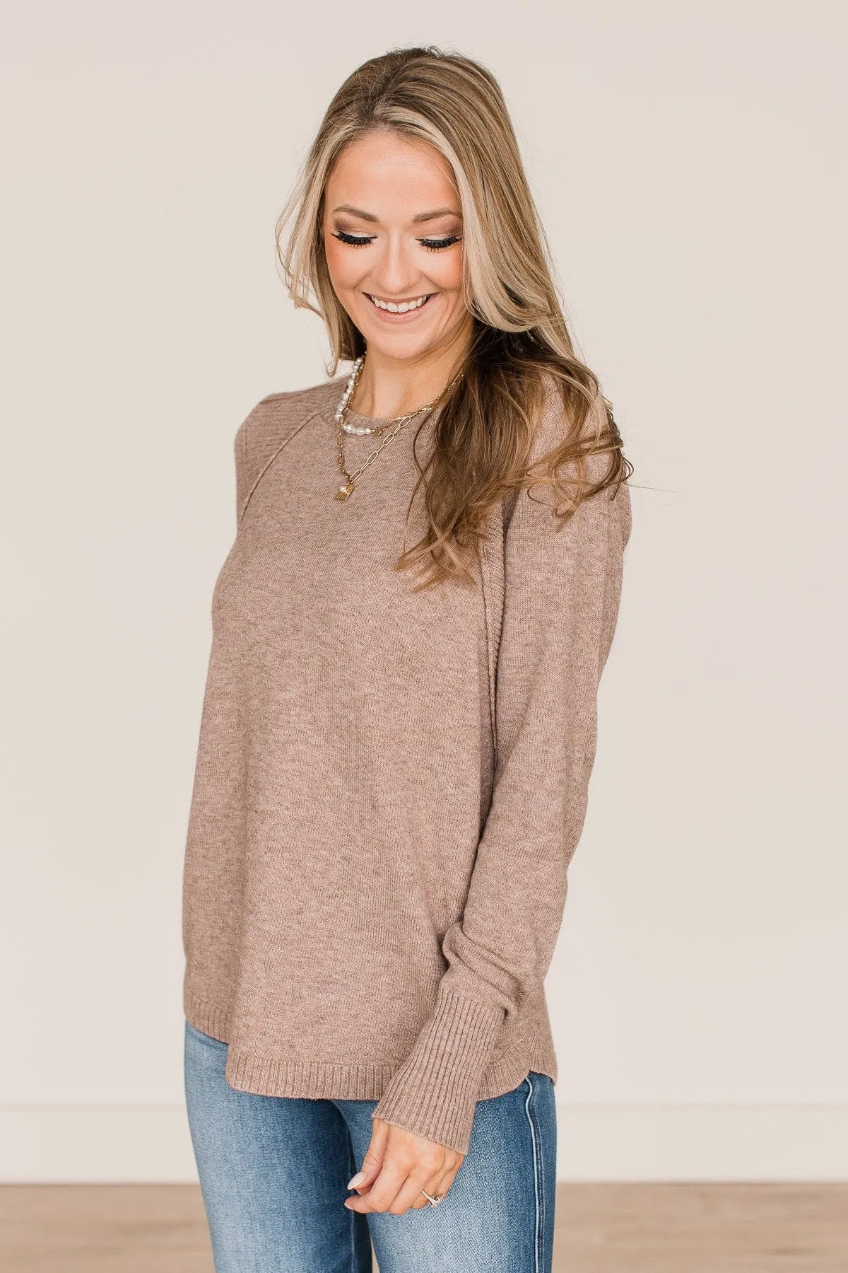 Cabin Cozy Knit Sweater- Mocha