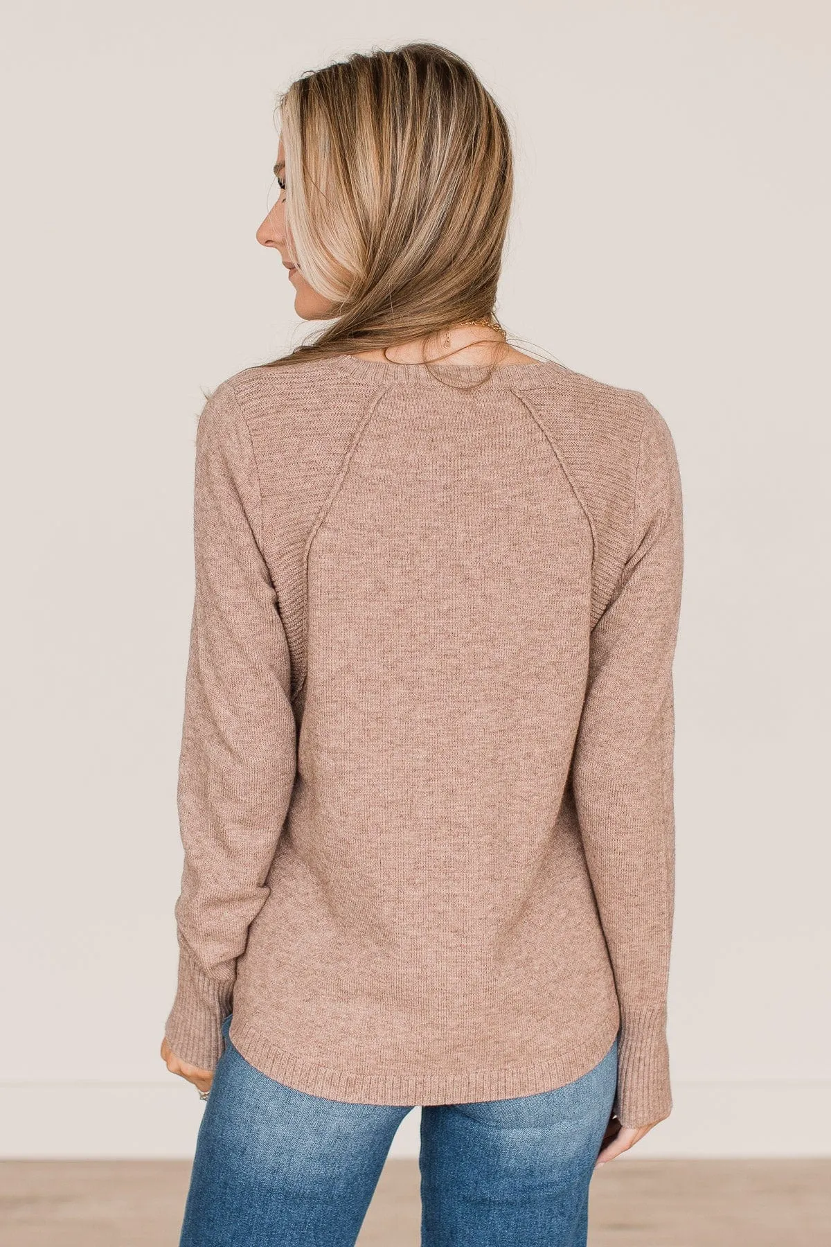 Cabin Cozy Knit Sweater- Mocha