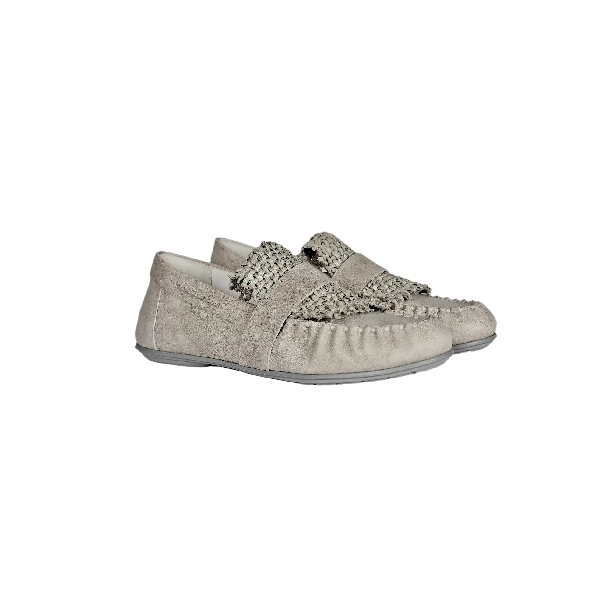 Car Shoe Intreccio Madreperla Light Grey