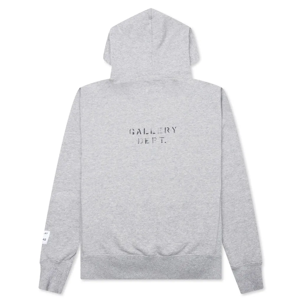 Center Logo Hoodie - Heather Grey