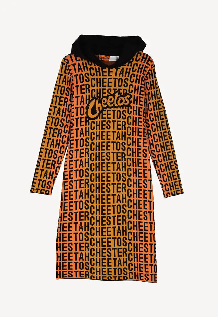 Cheetos Letter Jacquard Knitted Sweater Dress