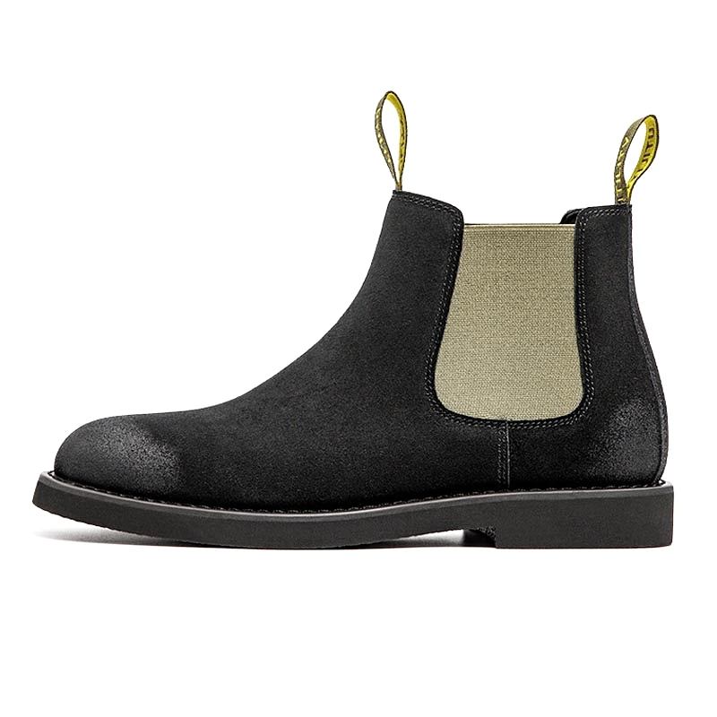 Contrast British Style Chelsea Boots Black 