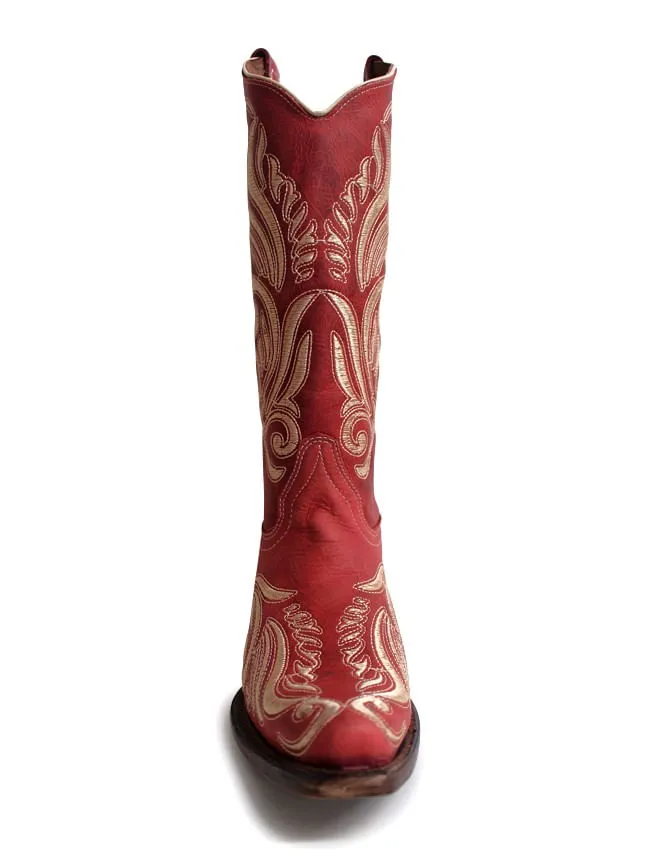 Corral Womens Red Embroidery Boots