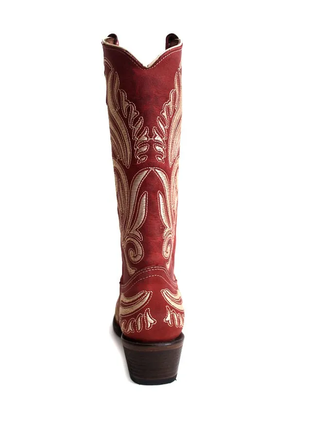 Corral Womens Red Embroidery Boots