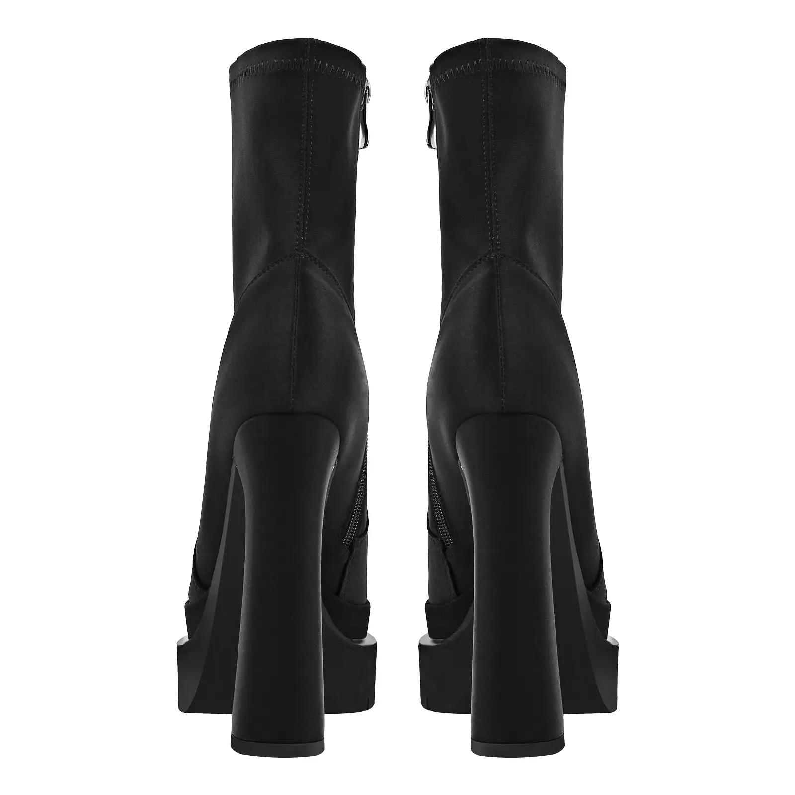 Double Platform Pointed Toe Split Joint Boots