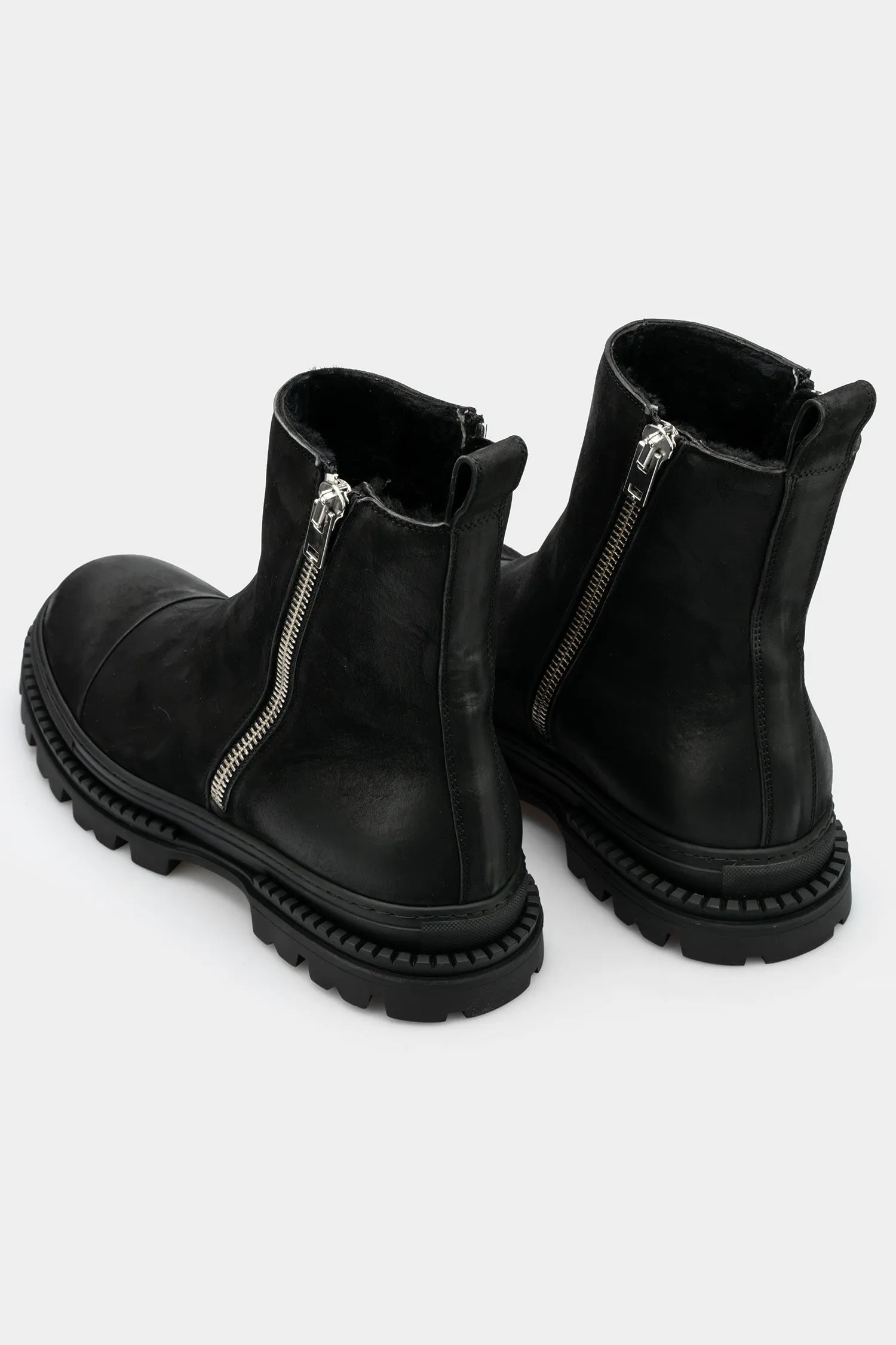 Double zip shearling lined boots