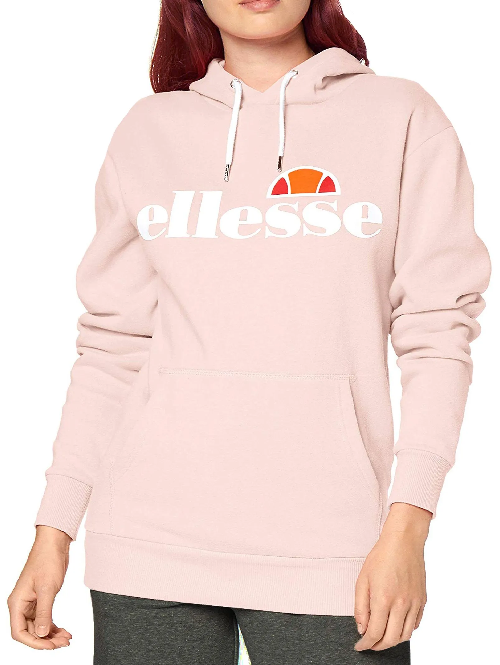 Ellesse Womens Torices Logo Overhead Hoodie Light Pink