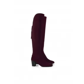 Fairfax & Favor Womens Heeled Amira Boots in Plum Suede