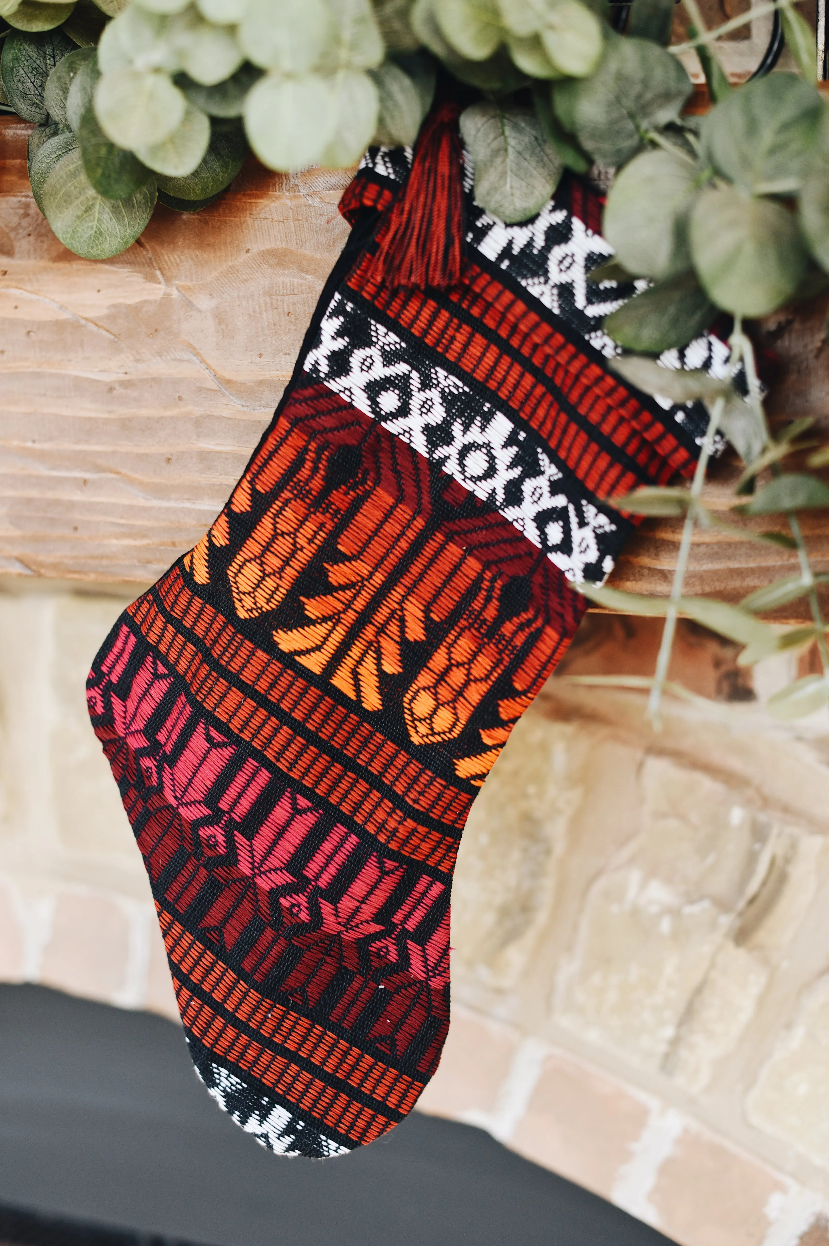 Guatemalan Brocade Christmas Stocking