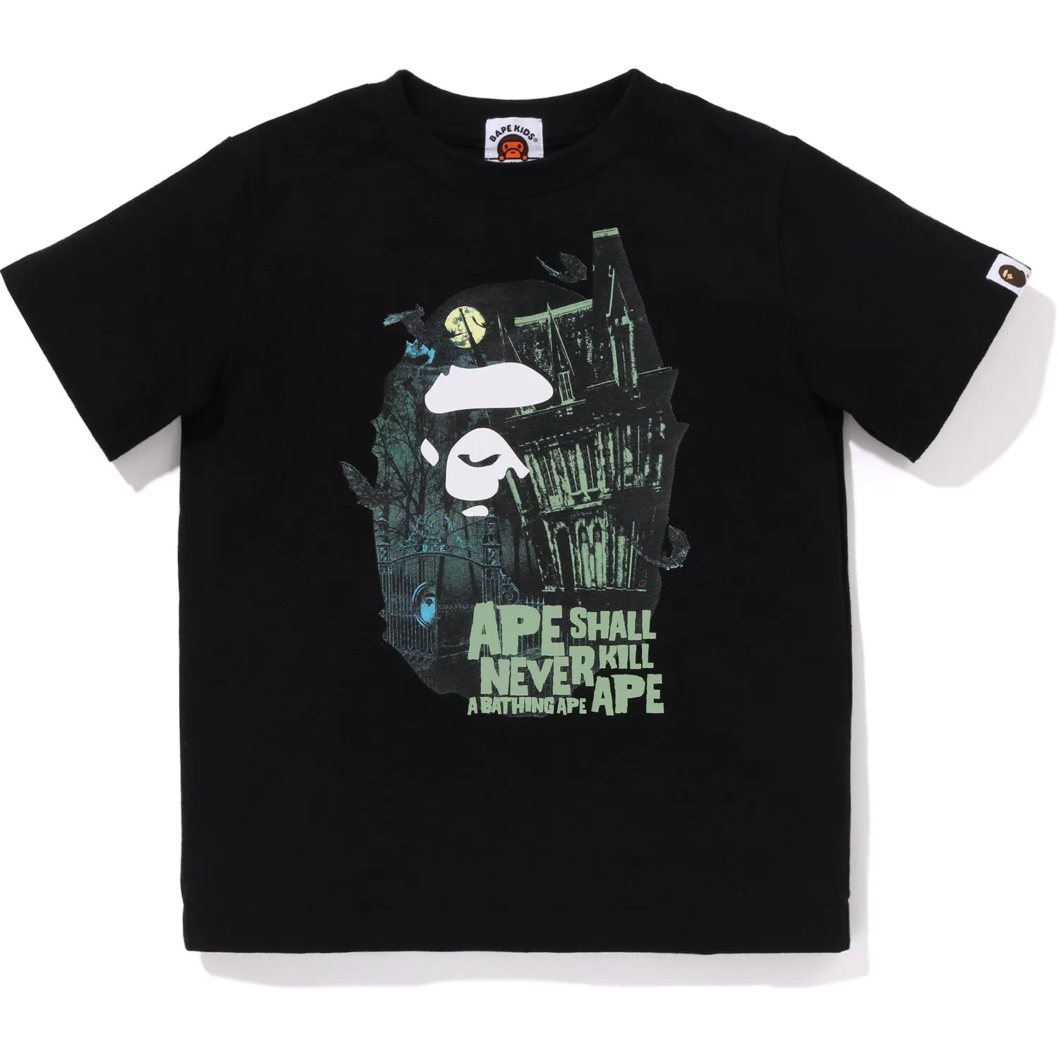 HALLOWEEN BAPE MANSION APE HEAD TEE KIDS