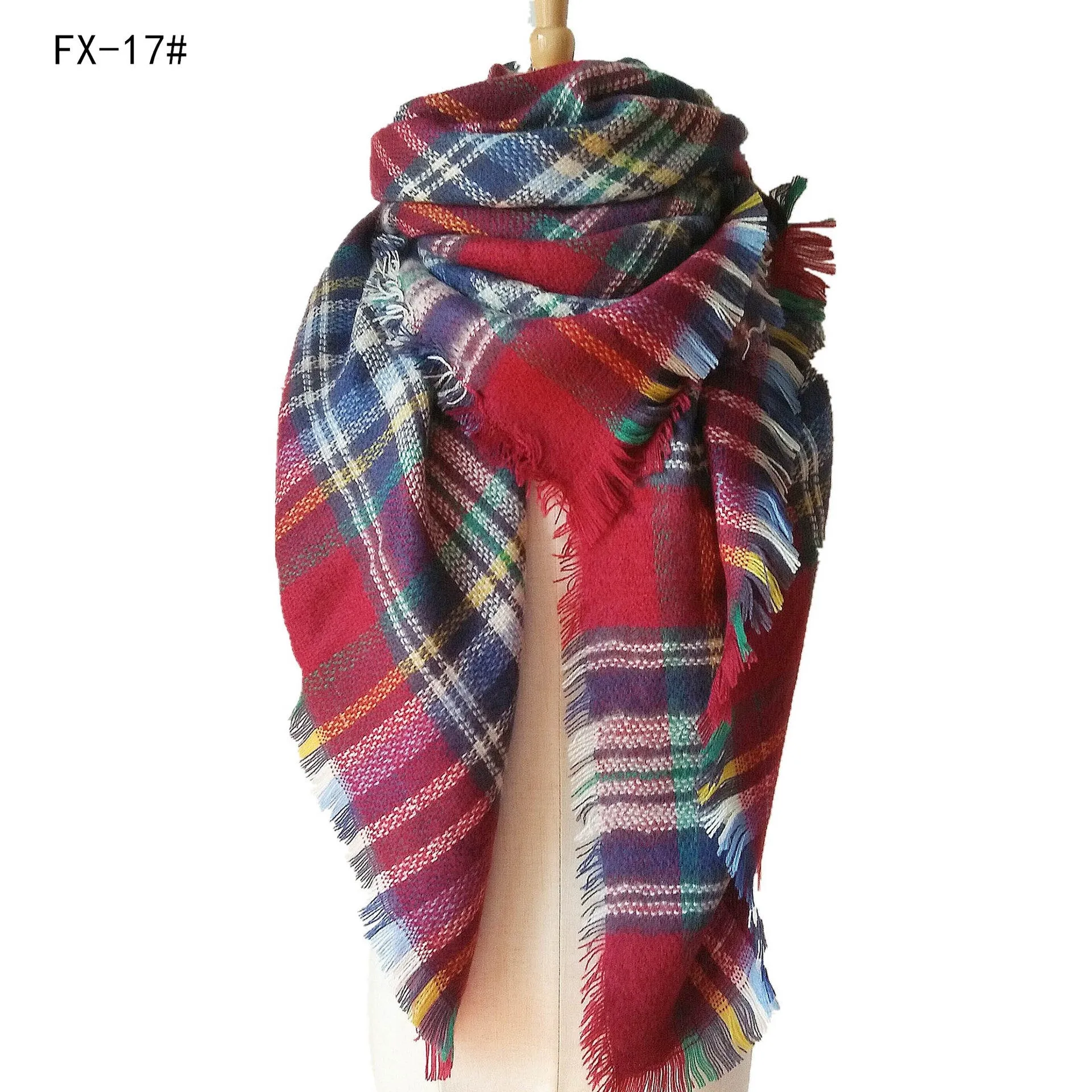 Haute Edition Women's Oversize Christmas & Plaid Square Blanket Scarves. One size fits all (S-XL).