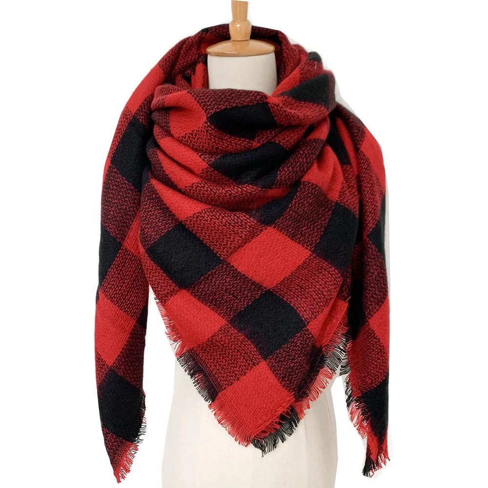 Haute Edition Women's Oversize Christmas & Plaid Square Blanket Scarves. One size fits all (S-XL).