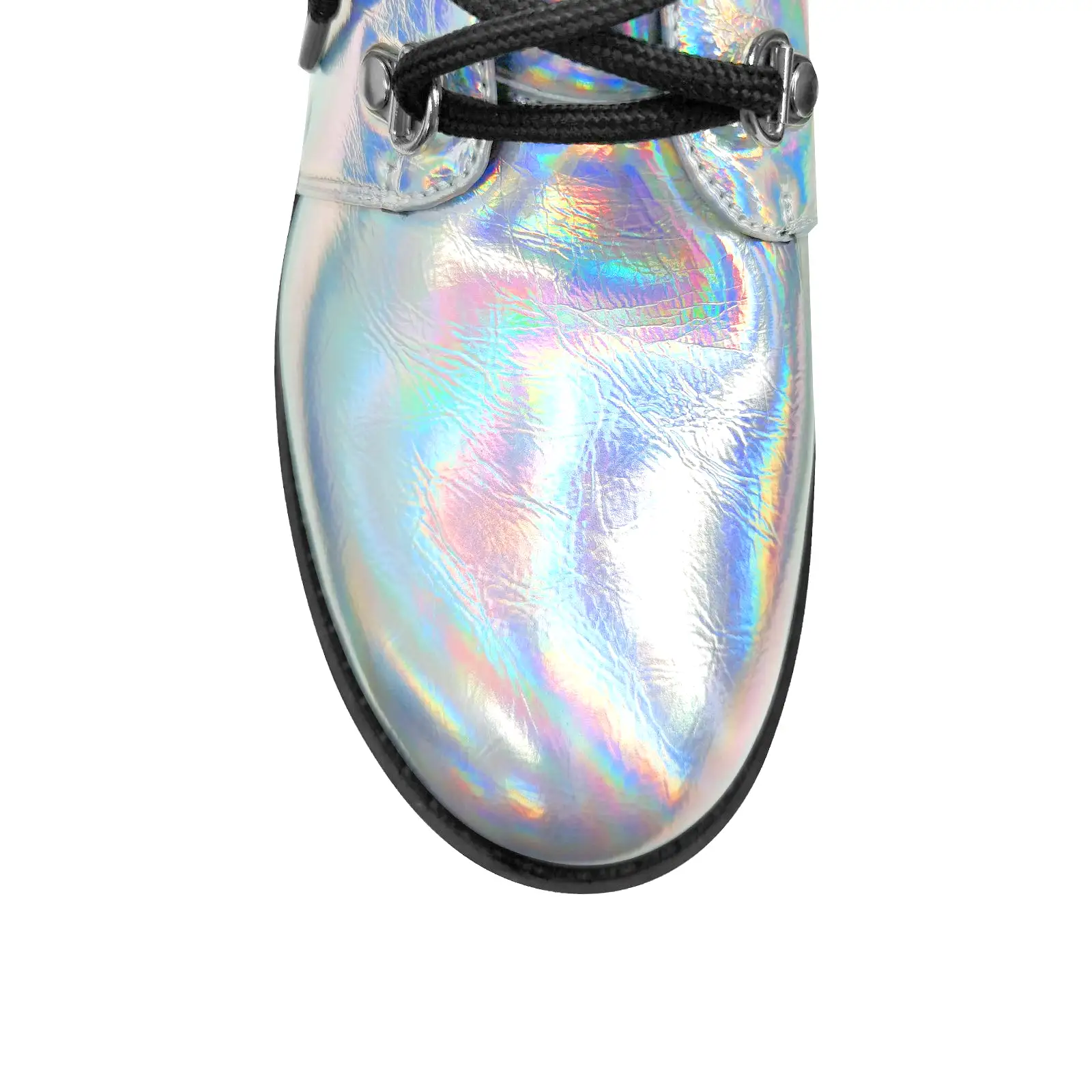 Holographic Platform Chunky Heels Boots