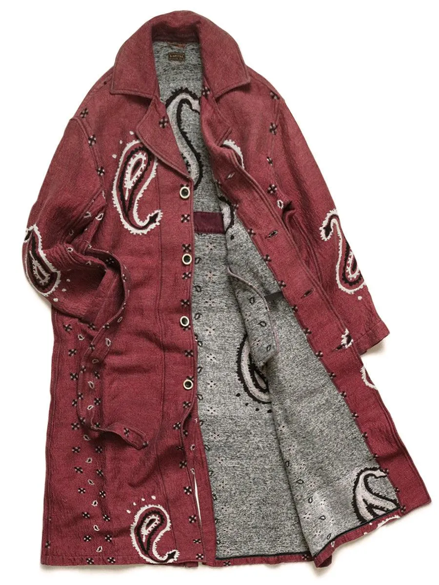 Kapital Rug paisley pattern linen wool dragging coat jacket