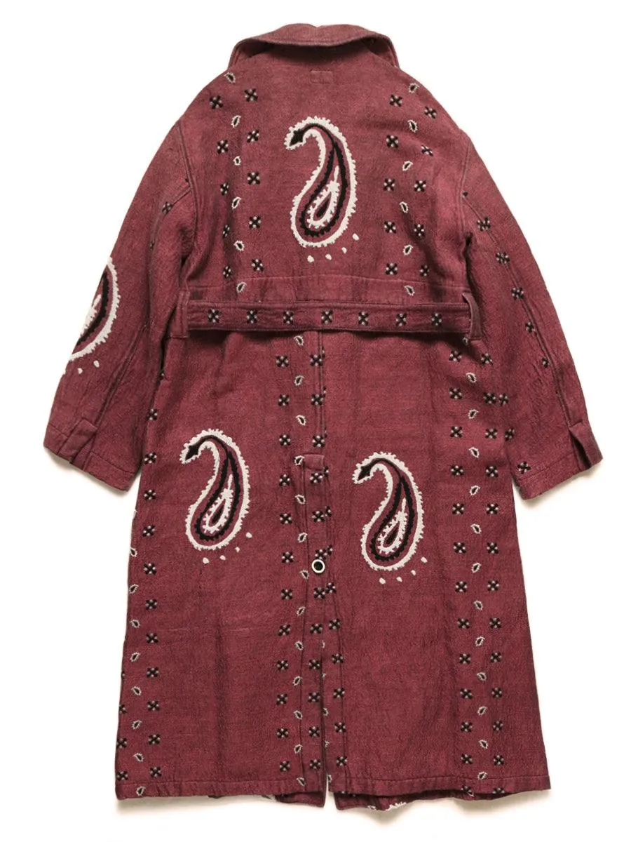 Kapital Rug paisley pattern linen wool dragging coat jacket