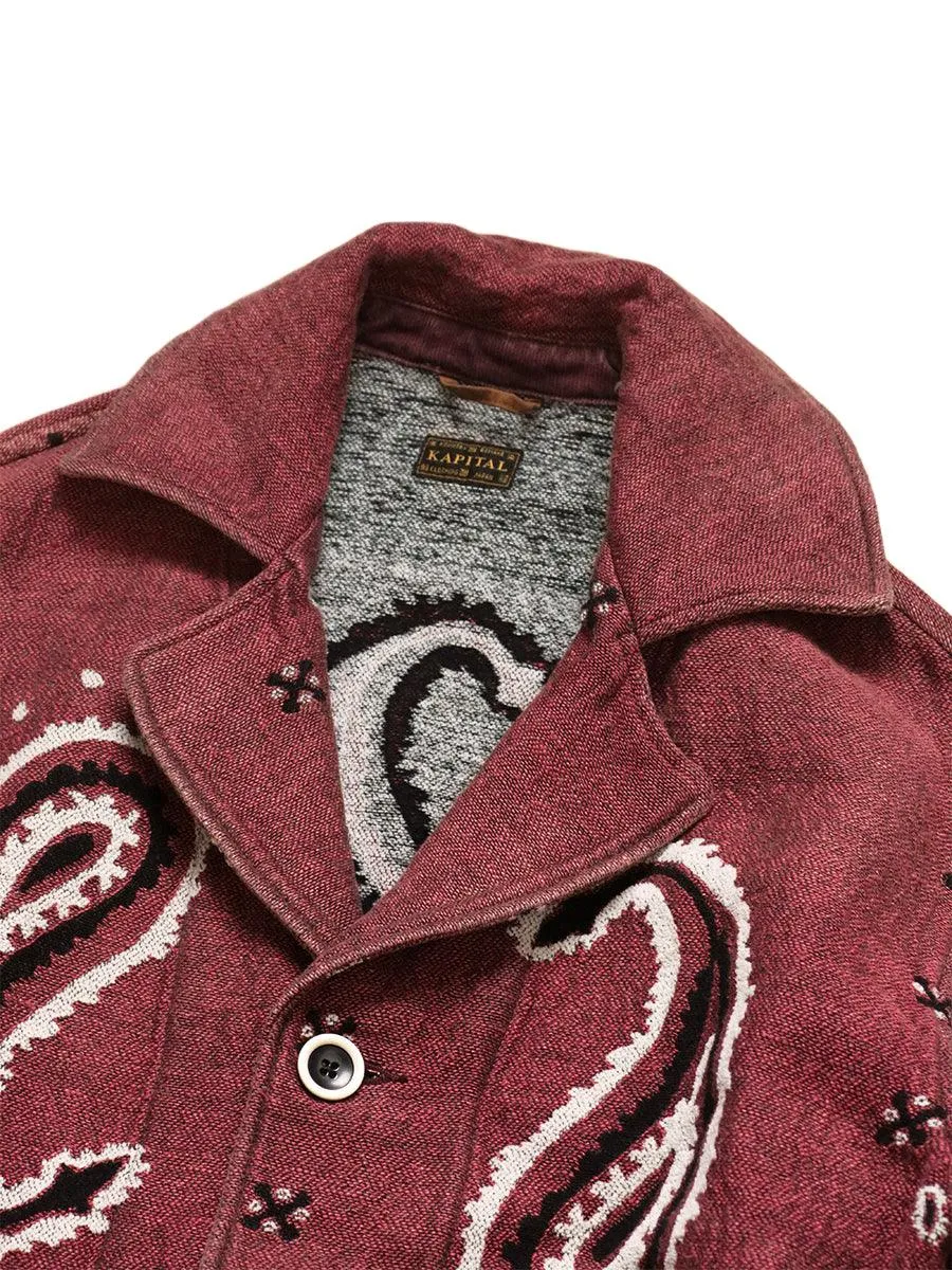 Kapital Rug paisley pattern linen wool dragging coat jacket