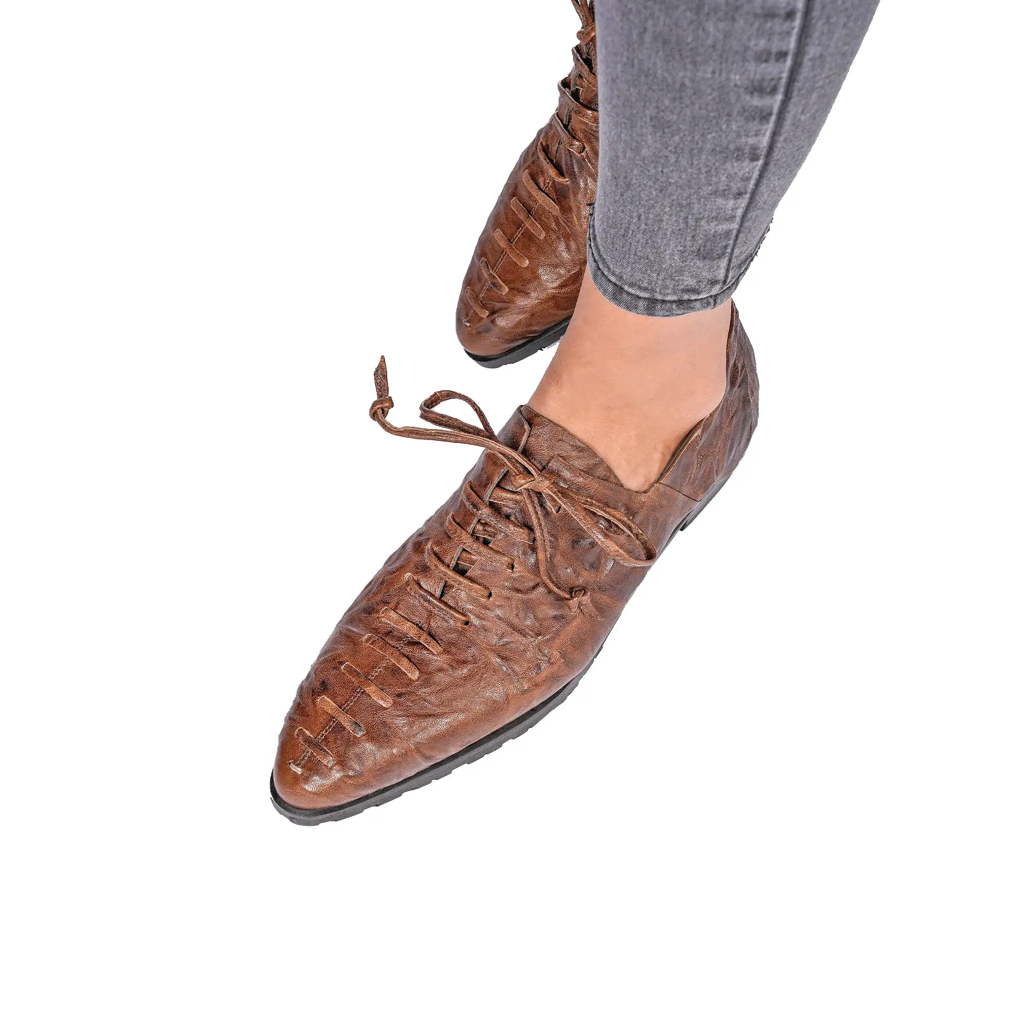 Lace-Up Loafer Stropicciato Brown