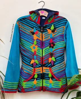 LAGOON BLUE HIPPIE JACKET / COAT SIZE S / M (OF78)