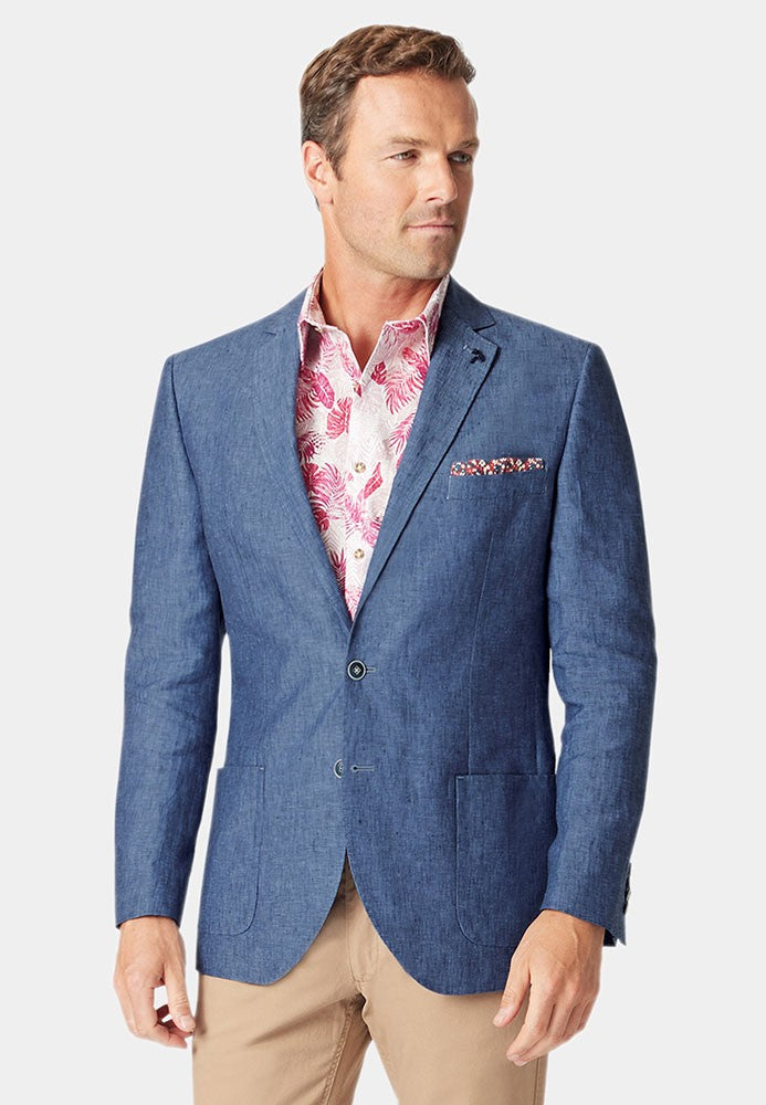 Leeds Linen Jacket                             Blue