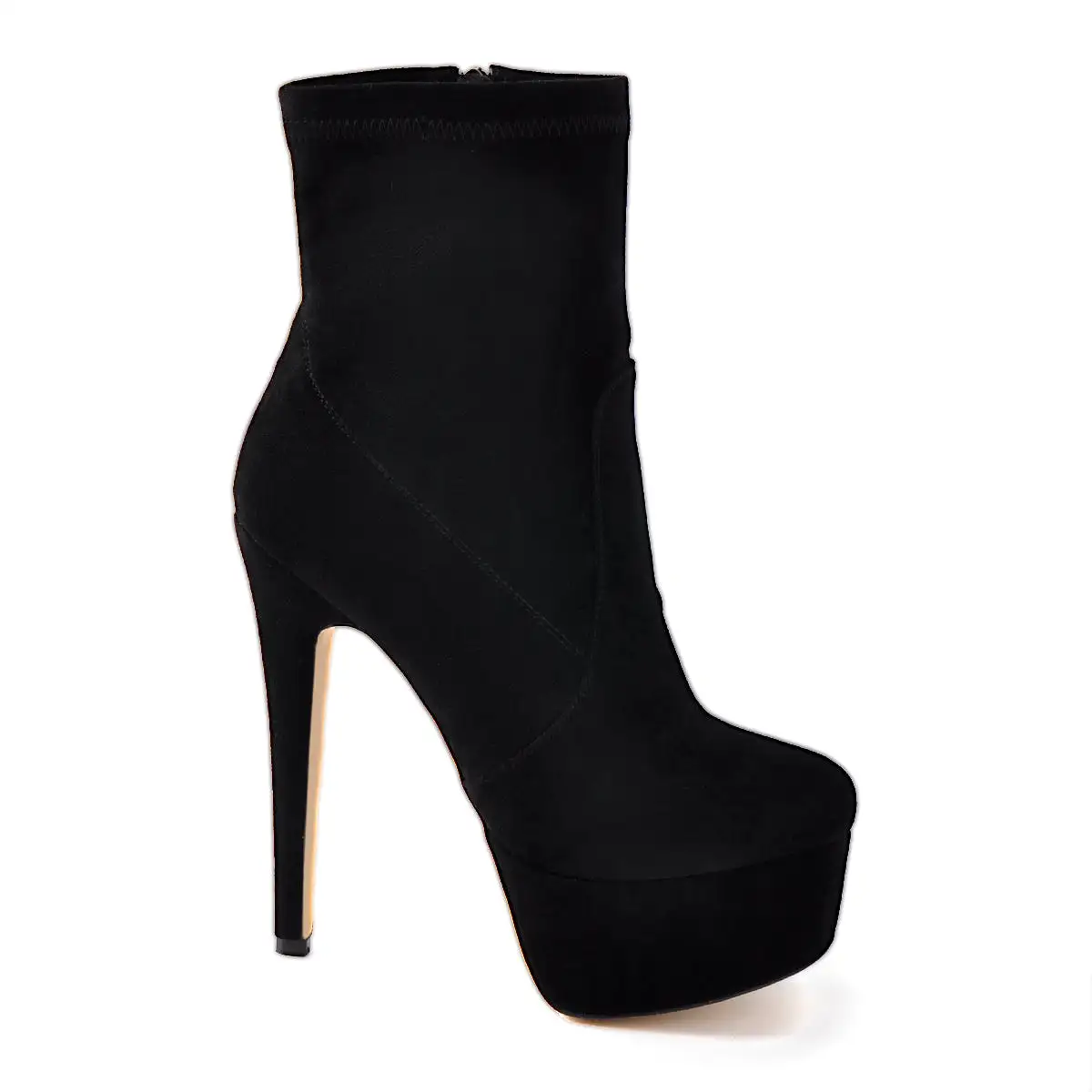 Lycra Stretch Platform Stiletto High Heel Ankle Boots