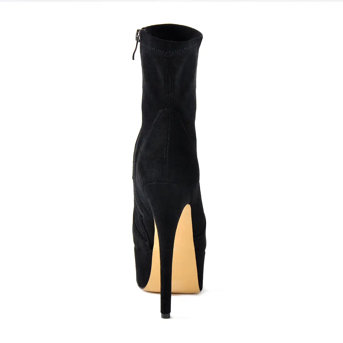 Lycra Stretch Platform Stiletto High Heel Ankle Boots