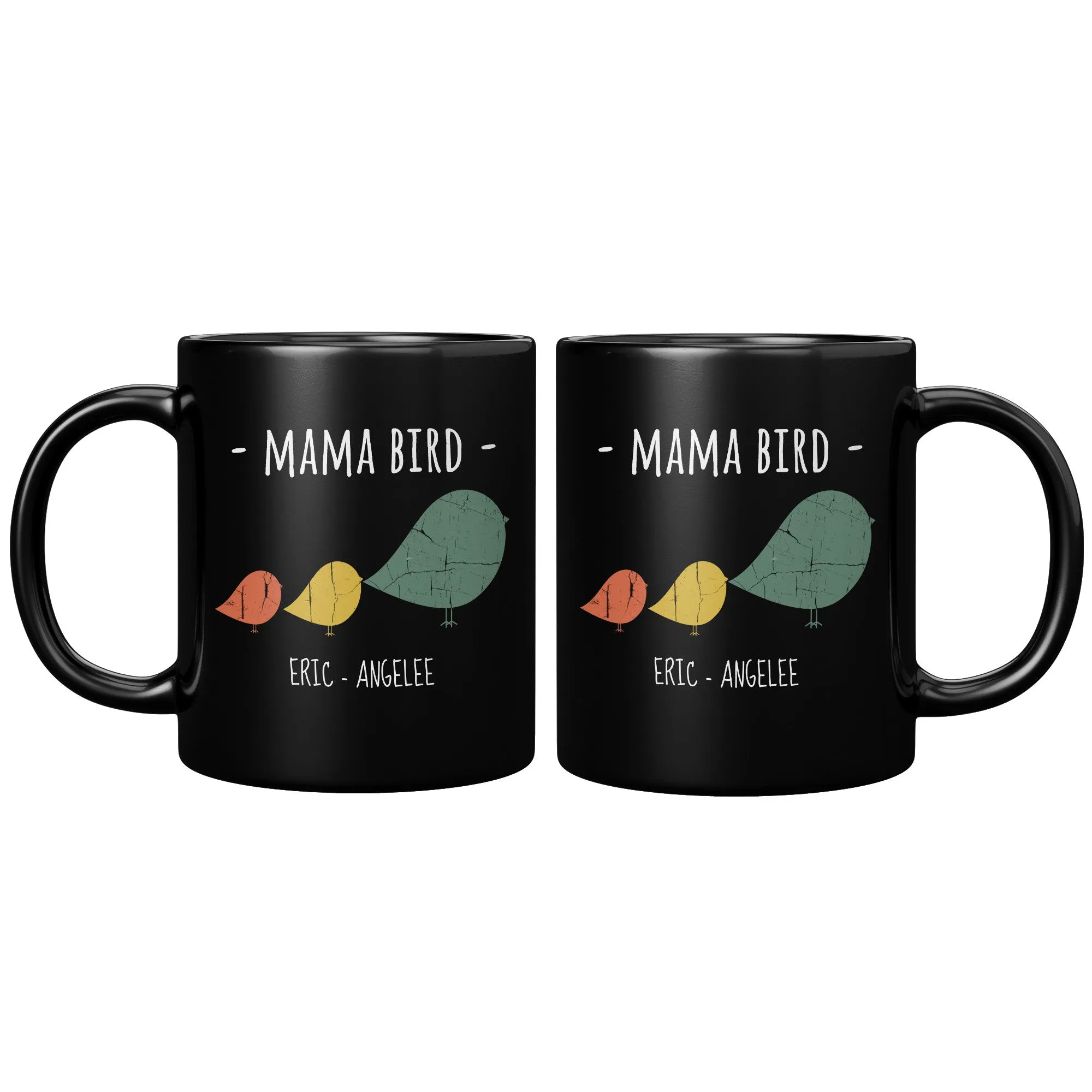 Mama Bird Black Mug Eric Angelee