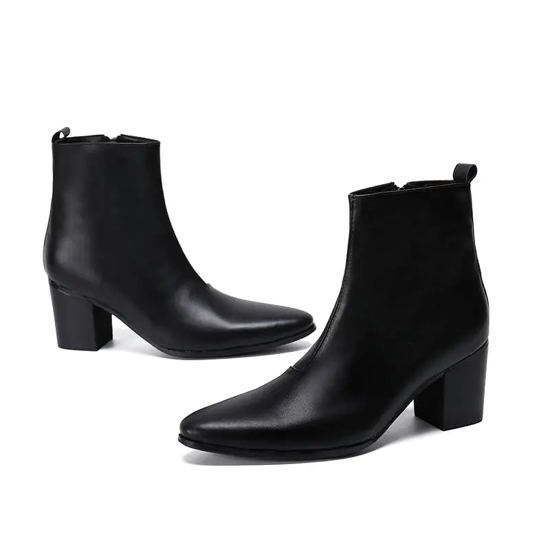 Men High Heel Chelsea Boots 