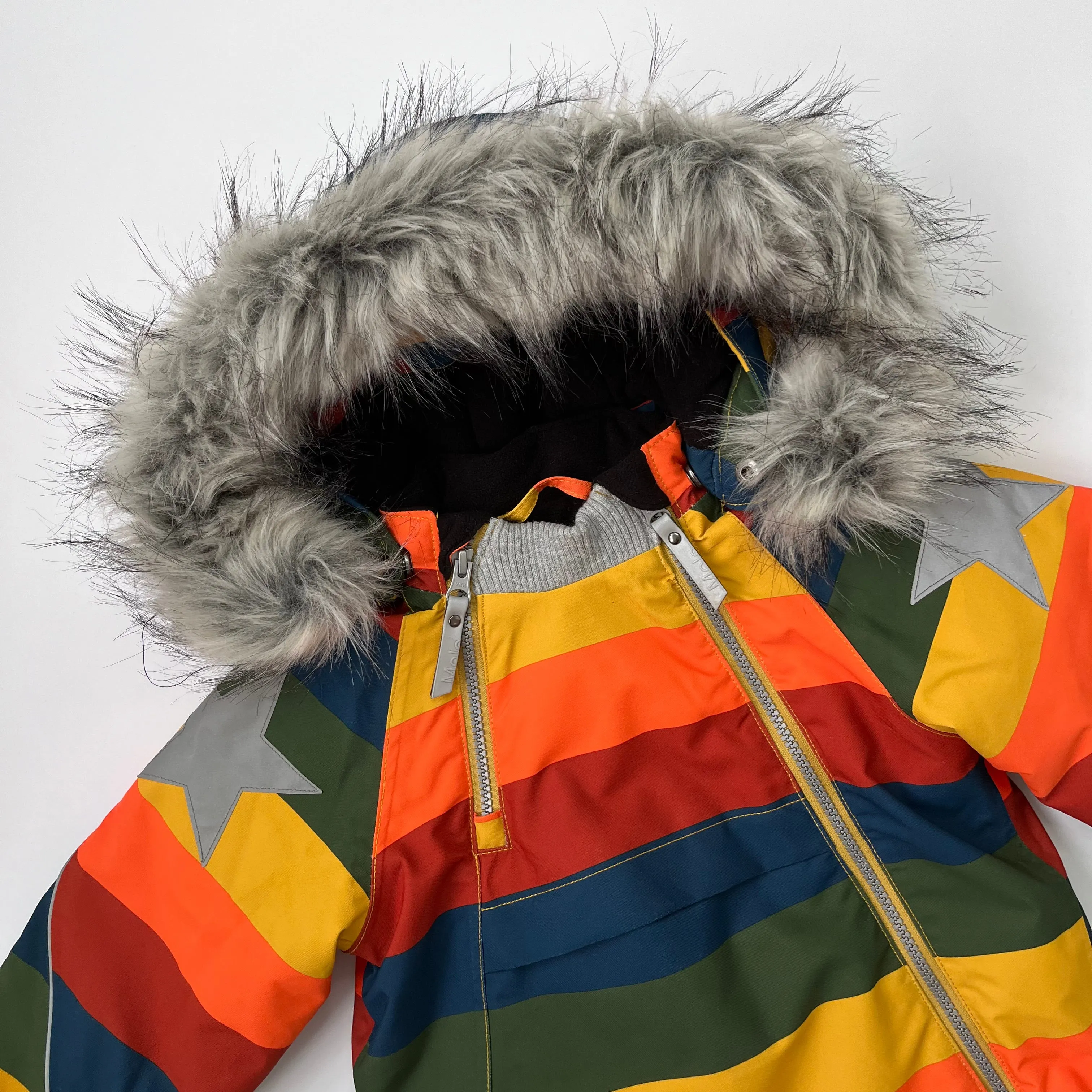 Molo Stripe Coat With Faux Fur Trim: 5 Years