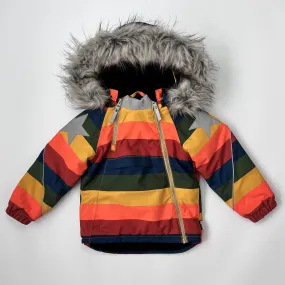 Molo Stripe Coat With Faux Fur Trim: 5 Years