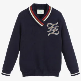 Navy Blue Knitted Sweater