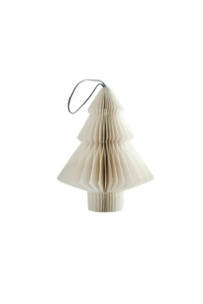 Nordic Rooms - Christmas Ornament - Paper Tree - 10cm - Off White