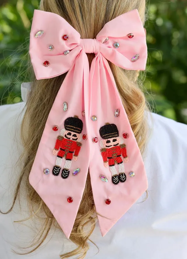 Nutcracker Hair Bow PINK