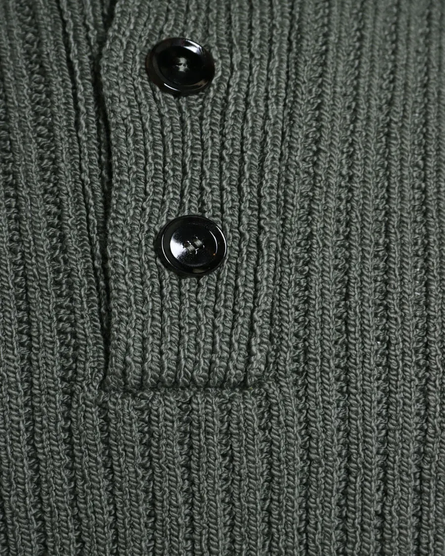 Olive Green Knit Cotton Sweater