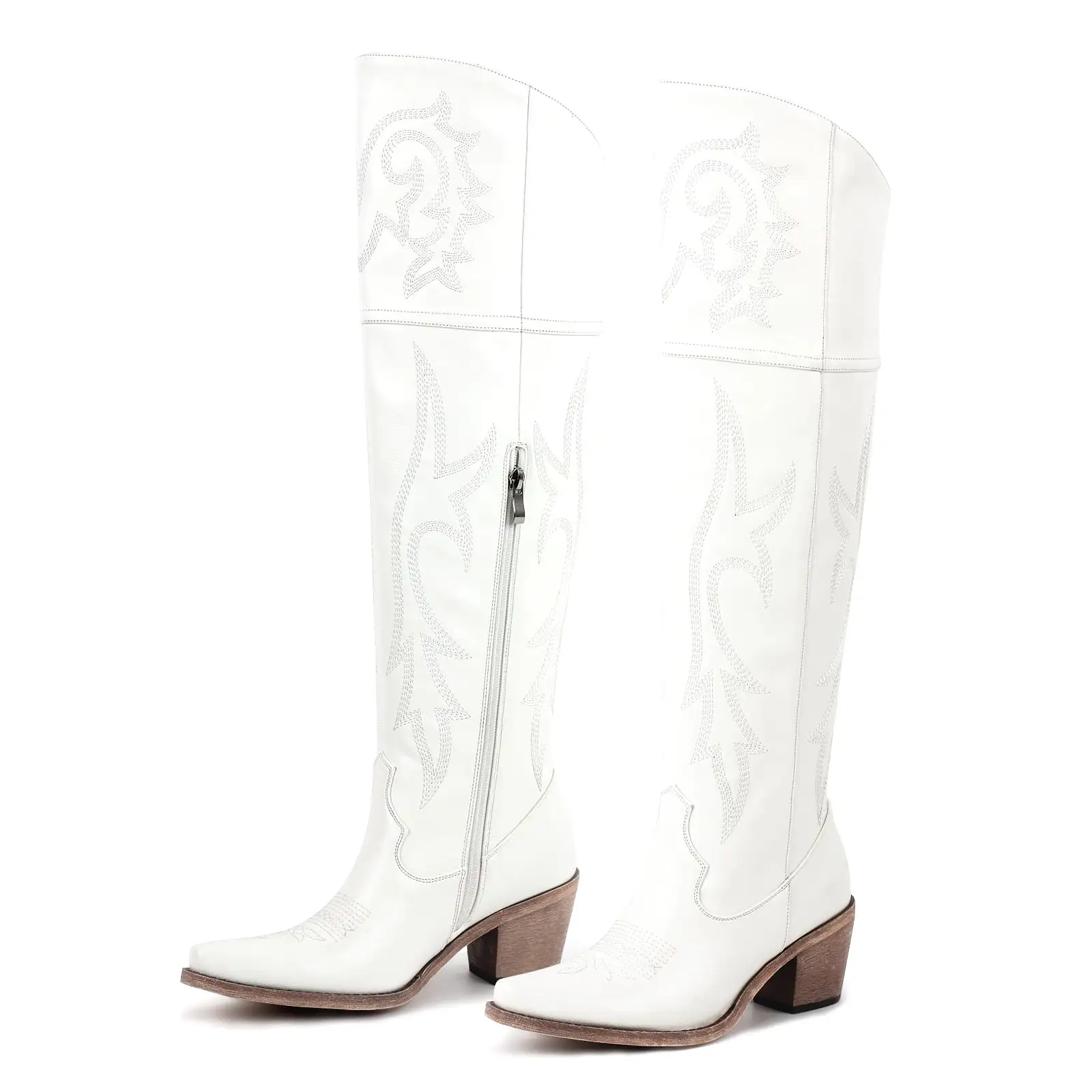 Onlymaker Boots Over The Knee Embroidered Western Boots