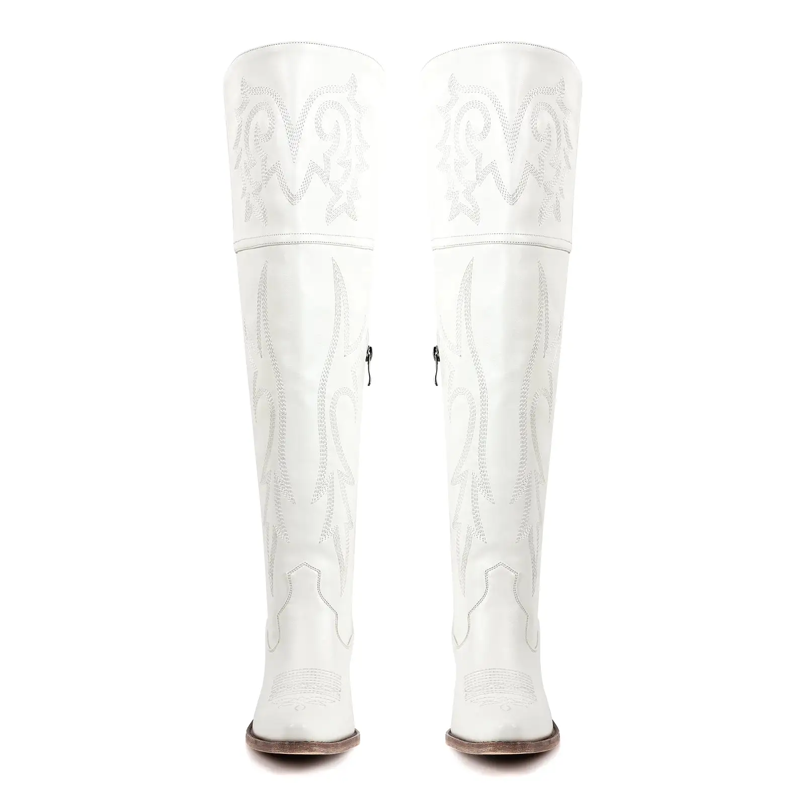 Onlymaker Boots Over The Knee Embroidered Western Boots